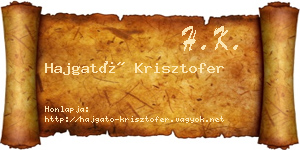 Hajgató Krisztofer névjegykártya